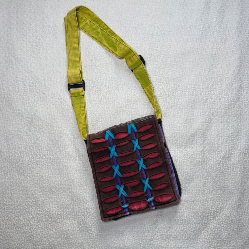 Handmade Nepal Cotton Bohemian Crossbody Hippie Bag Woven Lattice Multi-Color